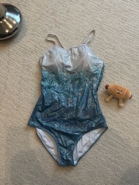 Shimmery Blue Ombre One-Piece Swimsuit